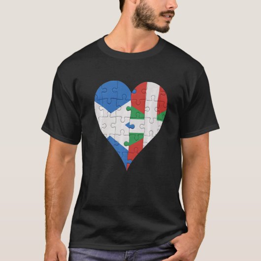 Schots-Baskisch vlaggenhart T-shirt (Voorkant)