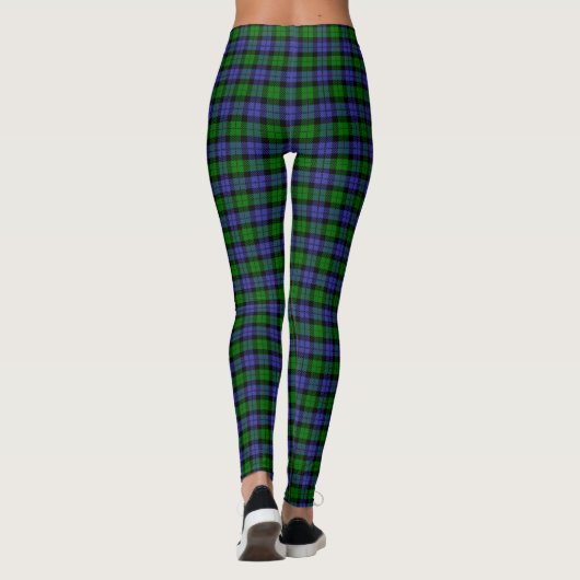 Schots blauw en groen tartan plaid leggings (Achterkant)
