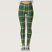 Schots Blauw Groen Rood Geel Tartan Plaid Leggings (Voorkant)