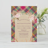 Schots  boho chic groen bruiloft kaart (Staand voorkant)