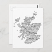 Schots briefkaart van de "slang"-kaart (Voorkant / Achterkant)