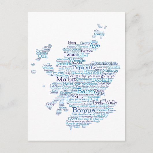 Schots briefkaart van de "slang"-kaart (Voorkant)