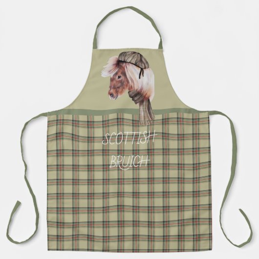 Schots Bruich (Cook) Groen en bruin Schort (Voorkant)