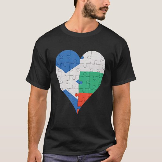 Schots-Bulgaarse vlag Heart T-shirt (Voorkant)
