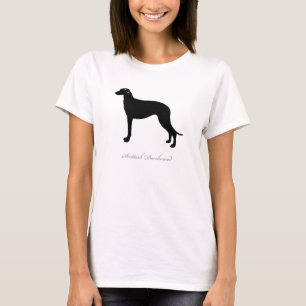 Schots Deerhound T-shirt (zwart silhouet)