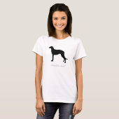 Schots Deerhound T-shirt (zwart silhouet) (Voorkant volledig)
