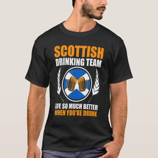 Schots drink team leven Scottish Scotland drin T-shirt (Voorkant)