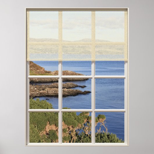 Schots eiland uitzicht vanuit raam poster (Voorkant)