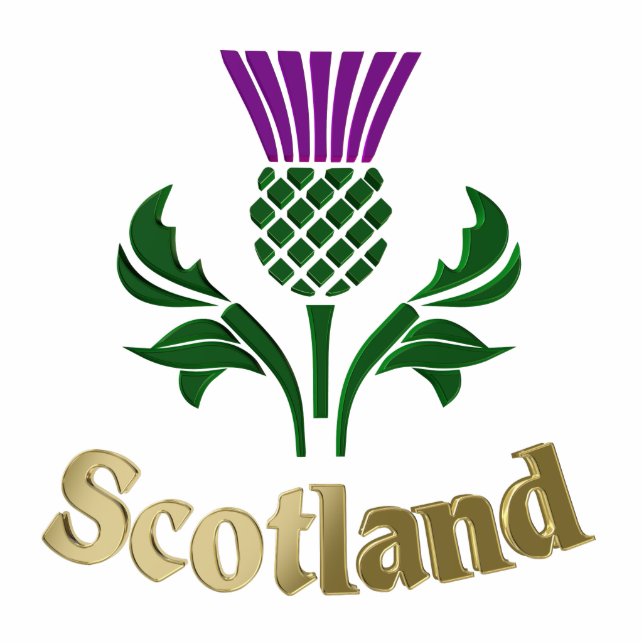 Schots embledikant staand fotobeeldje  (Voorkant)