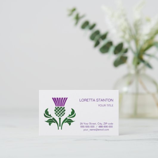 Schots embledikant visitekaartje (Staand voorkant)