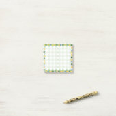 Schots en bloemig groen en geel Schattige Post-it® Notes (Op bureau)