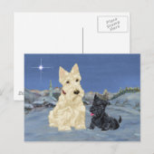 Schots en kerstmis ophangen feestdagenkaart (Voorkant / Achterkant)