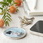 Schots en Scottie in Wintertime Sleutelhanger (Zijkant)