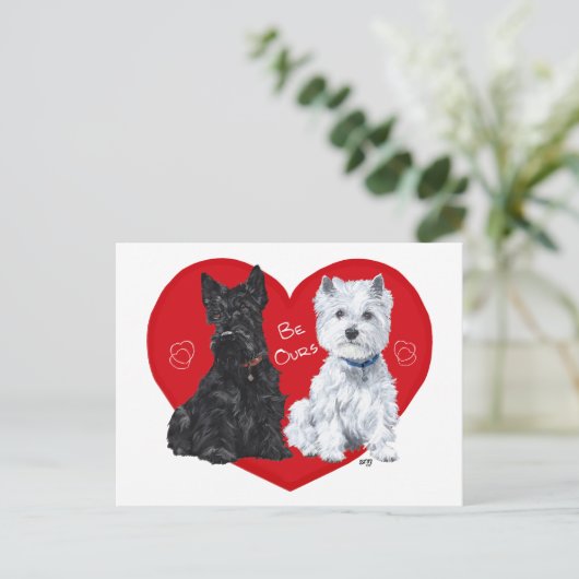 Schots en Valentijn Feestdagenkaart (Staand voorkant)