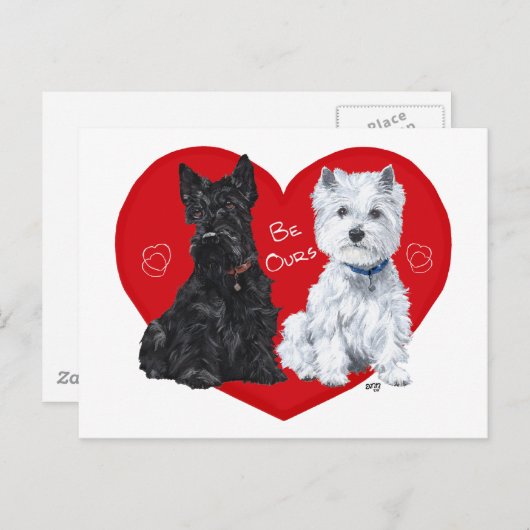 Schots en Valentijn Feestdagenkaart (Voorkant / Achterkant)