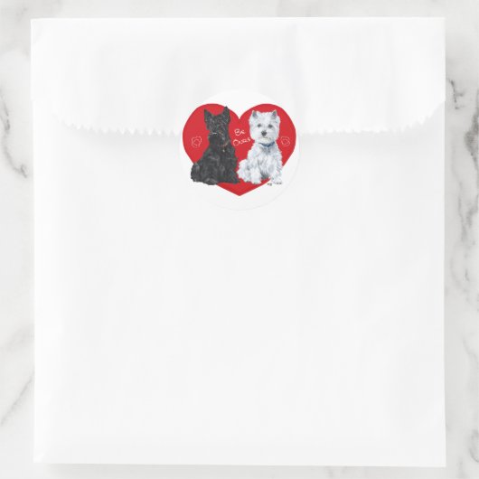 Schots en Valentijn Ronde Sticker (Tas)