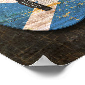 Schots en Worn-vlag Akoestische gitaar Poster (Hoek)