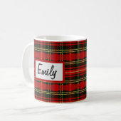 Schots flannel met naam Mok koffie (Voorkant links)