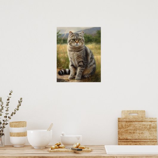 Schots Fold Cat Art Print Poster (Keuken)