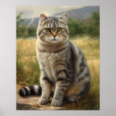 Schots Fold Cat Art Print Poster (Voorkant)