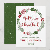 Schots-Gaelisch Prettig Kerstfeest, op Maat Feestdagenkaart (Voorkant / Achterkant)