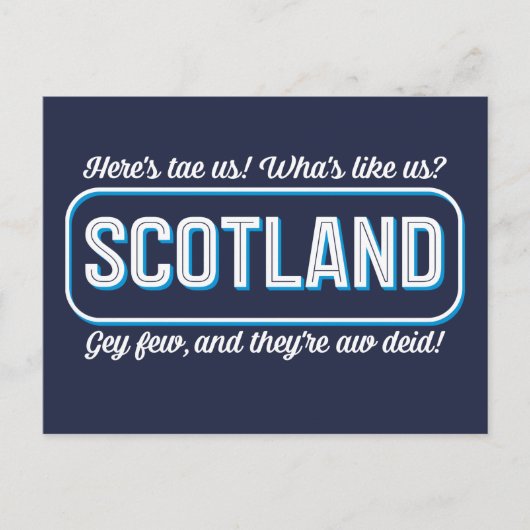 Schots gedicht, wat is ons? Toast Gezegde Briefkaart (Voorkant)
