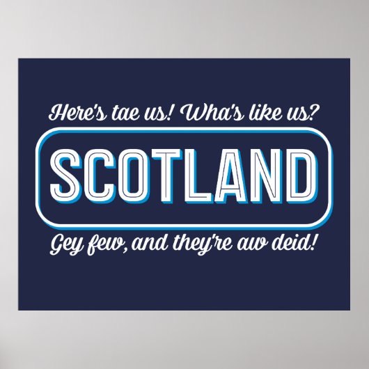 Schots gedicht, wat is ons? Toast Gezegde Poster (Voorkant)