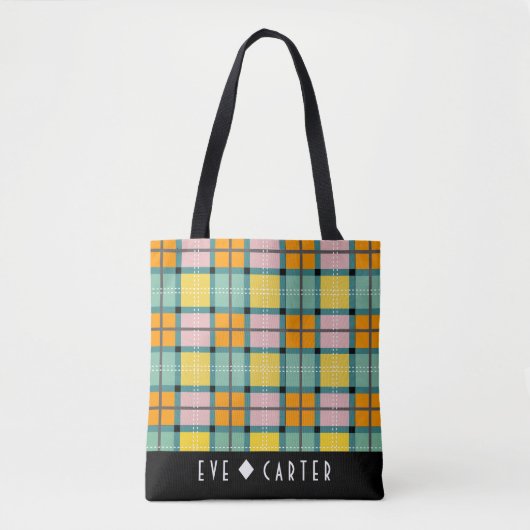 Schots geïnspireerde Iona Tartan Canvas tas (Voorkant)
