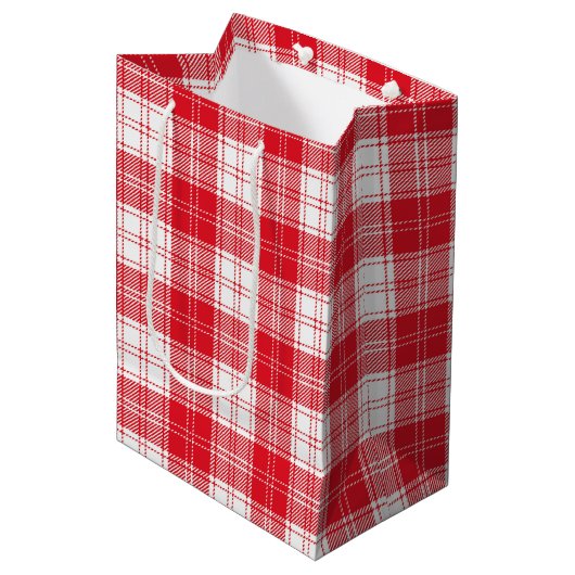 Schots geruit medium cadeauzakje (Voorkant Gekanteld)