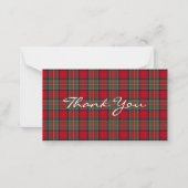 Schots geruit rustiek Stewart feest bedankje Notitiekaartje (Voorkant)