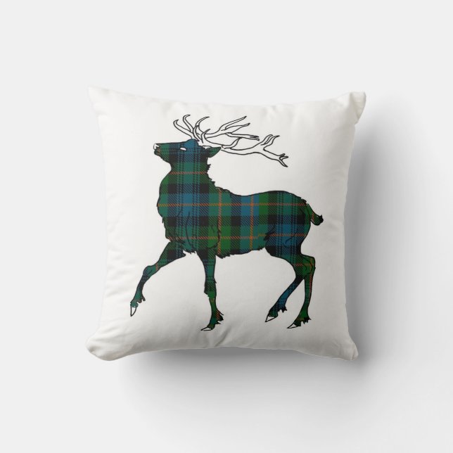 Schots (Glenalmond) Tartan Stag Throw Kussen (Voorkant)