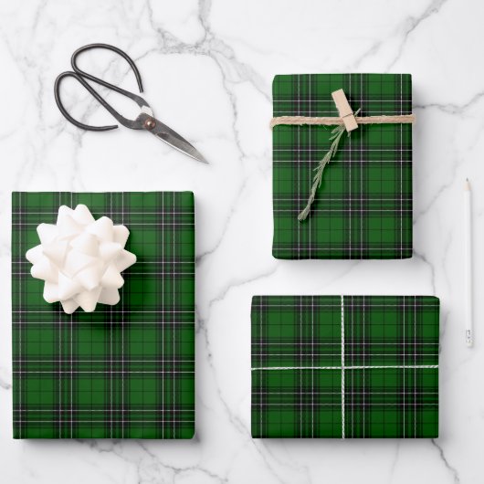 Schots-groene en zwarte Clan MacLean Tartan Hoesje Inpakpapier Vel (Voorkant)