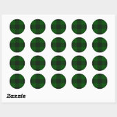 Schots-groene en zwarte Clan MacLean Tartan Ronde Sticker (Vel)