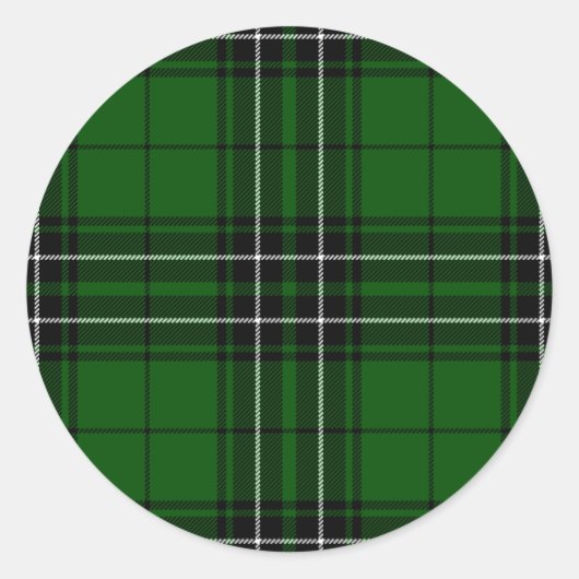 Schots-groene en zwarte Clan MacLean Tartan Ronde Sticker (Voorkant)
