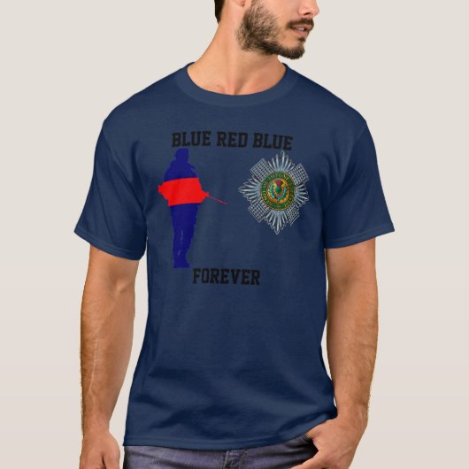 Schots Guards Blue Red Blue voor ever T-Shirt (Voorkant)