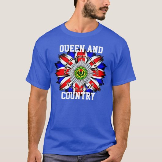 Schots Guards Queen and Country T-Shirt. T-shirt (Voorkant)