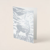 Schots hertenverblijf in Snowy Highland Glen Print Folie Kaarten (Voorkant)