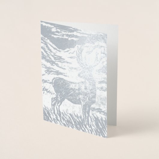 Schots hertenverblijf in Snowy Highland Glen Print Folie Kaarten (Voorkant)