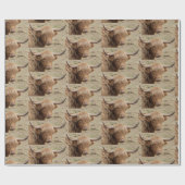 Schots hobbykoeienvanger cadeaupapier (Vlak)