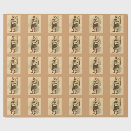  Schots hoogland BagPipe Player Kilt Man Cadeaupapier (Vlak)