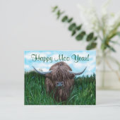 Schots hoogland Cow Painting Briefkaart (Staand voorkant)