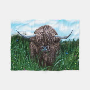 Schots hoogland Cow Painting Fleece Deken