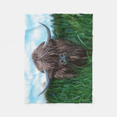 Schots hoogland Cow Painting Fleece Deken (Voorkant)
