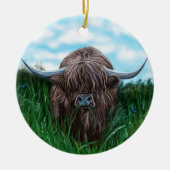 Schots hoogland Cow Painting Keramisch Ornament (Voorkant)