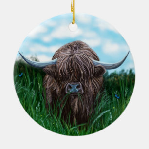 Schots hoogland Cow Painting Keramisch Ornament