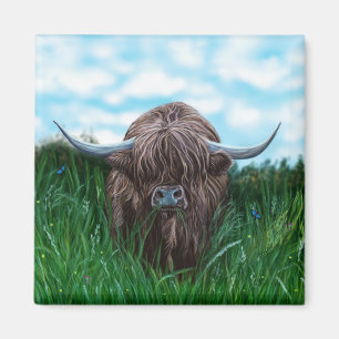 Schots hoogland Cow Painting Magneet
