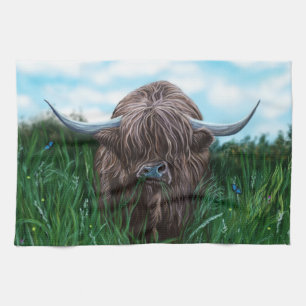 Schots hoogland Cow Painting Theedoek