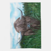 Schots hoogland Cow Painting Theedoek (Verticaal)