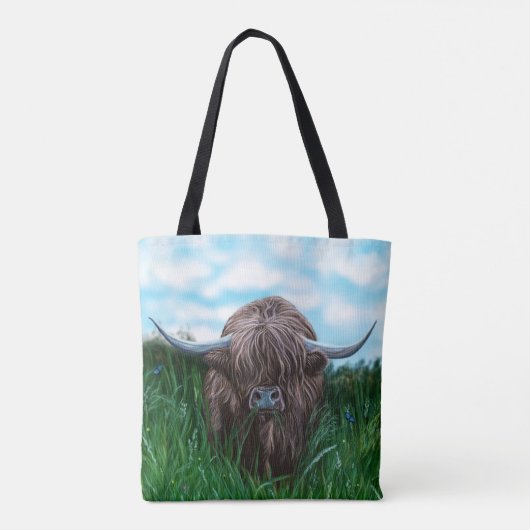 Schots hoogland Cow Painting Tote Bag (Achterkant)