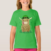 Schots hoogland Koe St. Patrick's Day Shamrocks T-shirt (Voorkant)